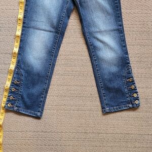 Baby Phat Denim Cropped Jeans with Button Accents